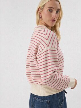 Truth Cream and Pink Striped Women's Sweater